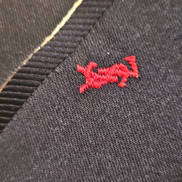 Yves Saint Laurent Navy Blue Striped Tie W Logo - Picture 3 of 6